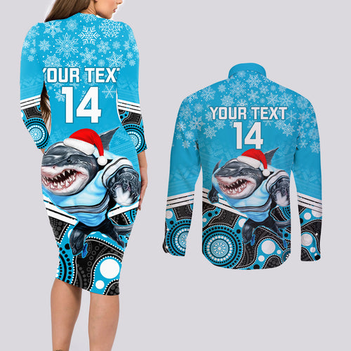 custom-sharks-rugby-christmas-couples-matching-long-sleeve-bodycon-dress-and-long-sleeve-button-shirt-merry-xmas-2023-mix-aboriginal-art