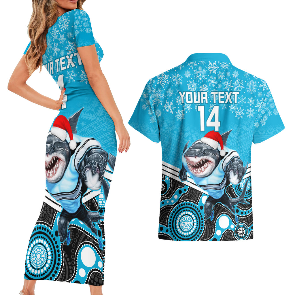 custom-sharks-rugby-christmas-couples-matching-short-sleeve-bodycon-dress-and-hawaiian-shirt-merry-xmas-2023-mix-aboriginal-art