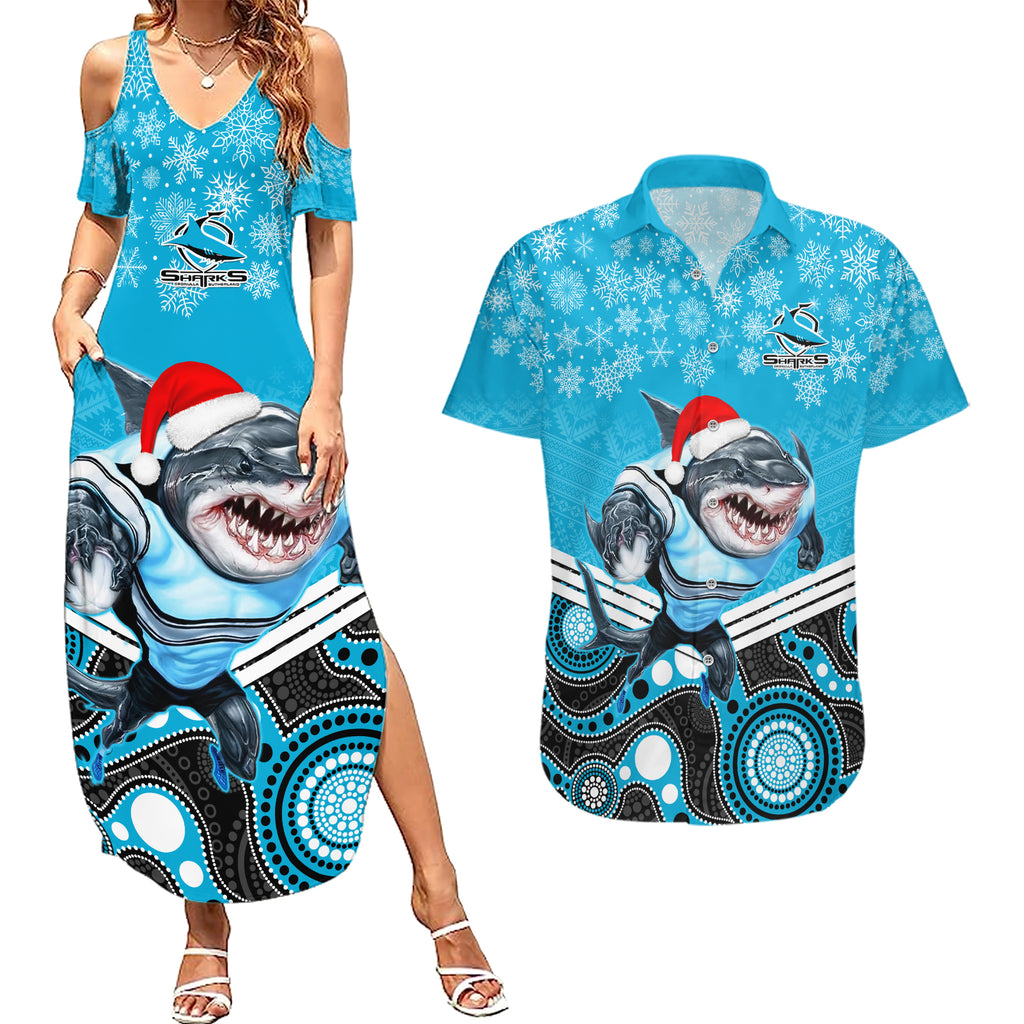 custom-sharks-rugby-christmas-couples-matching-summer-maxi-dress-and-hawaiian-shirt-merry-xmas-2023-mix-aboriginal-art