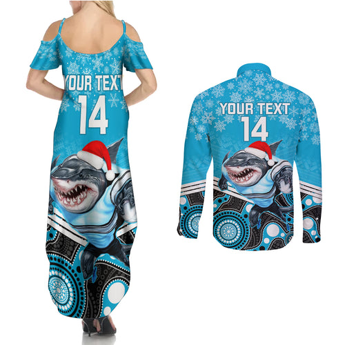 custom-sharks-rugby-christmas-couples-matching-summer-maxi-dress-and-long-sleeve-button-shirt-merry-xmas-2023-mix-aboriginal-art