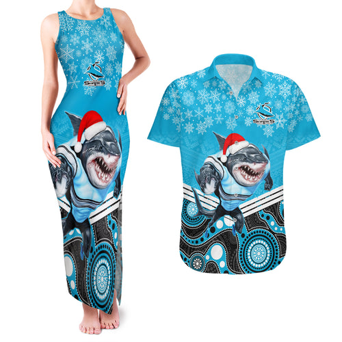 custom-sharks-rugby-christmas-couples-matching-tank-maxi-dress-and-hawaiian-shirt-merry-xmas-2023-mix-aboriginal-art