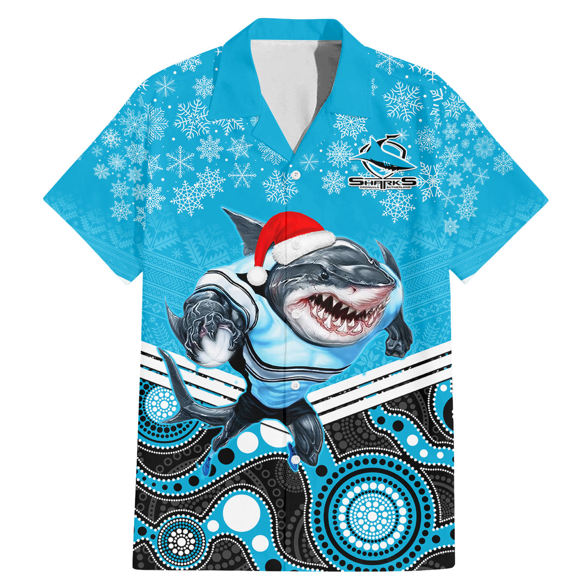 custom-sharks-rugby-christmas-family-matching-mermaid-dress-and-hawaiian-shirt-merry-xmas-2023-mix-aboriginal-art