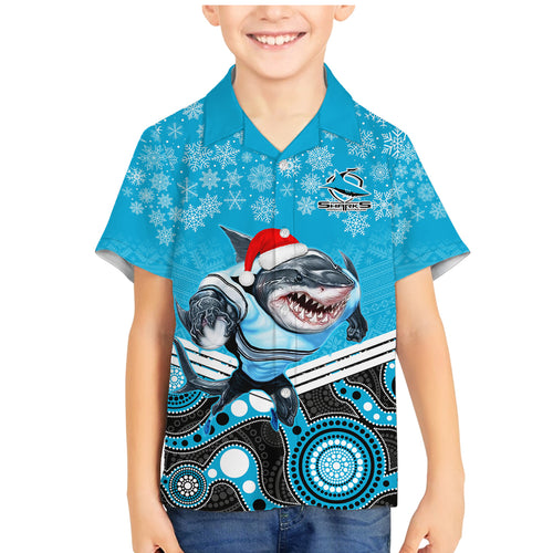 custom-sharks-rugby-christmas-family-matching-mermaid-dress-and-hawaiian-shirt-merry-xmas-2023-mix-aboriginal-art