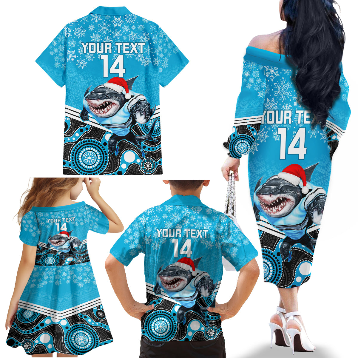 custom-sharks-rugby-christmas-family-matching-off-shoulder-long-sleeve-dress-and-hawaiian-shirt-merry-xmas-2023-mix-aboriginal-art
