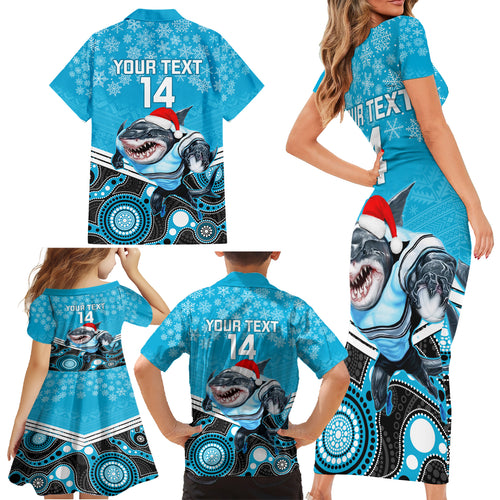custom-sharks-rugby-christmas-family-matching-short-sleeve-bodycon-dress-and-hawaiian-shirt-merry-xmas-2023-mix-aboriginal-art