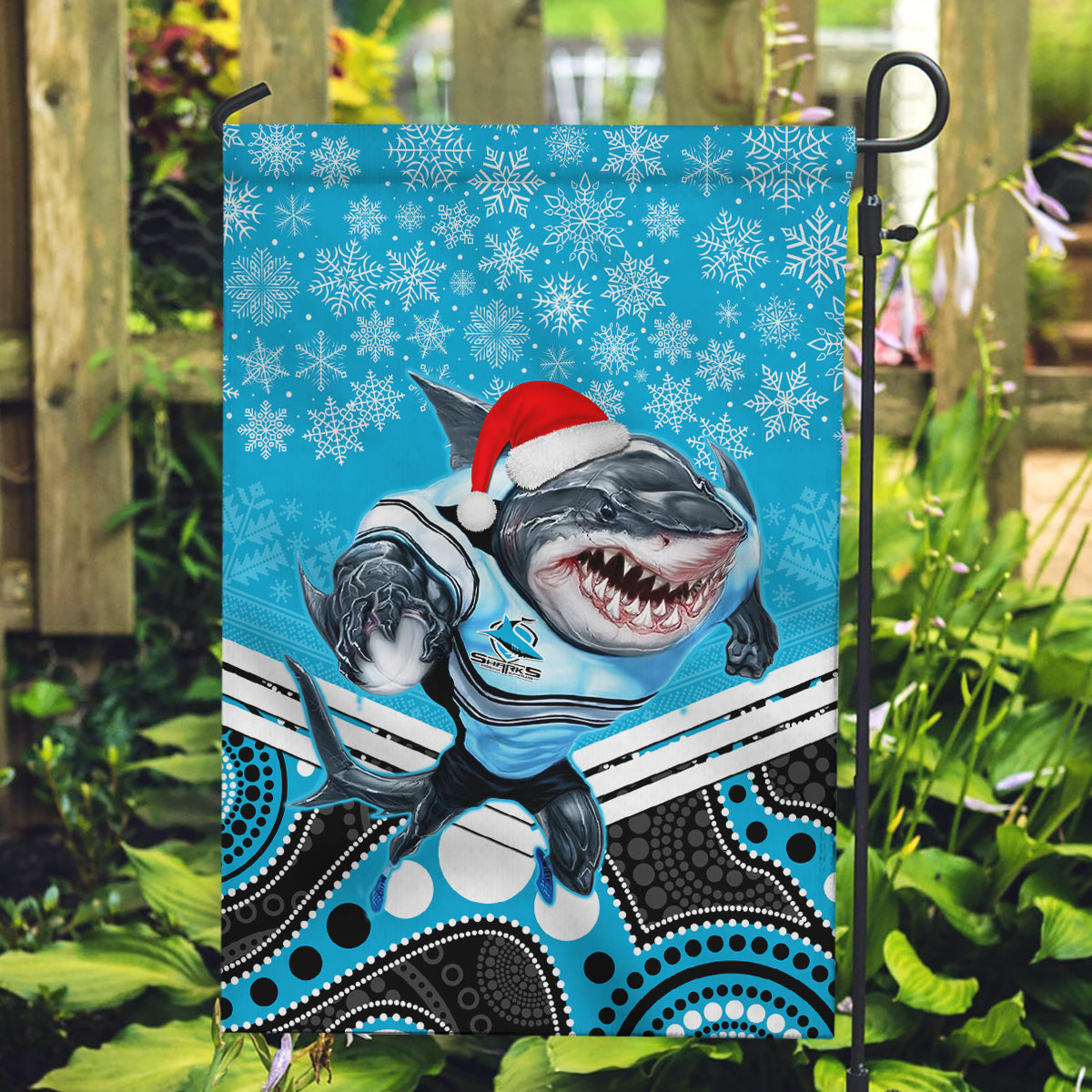 custom-sharks-rugby-christmas-garden-flag-merry-xmas-2023-mix-aboriginal-art