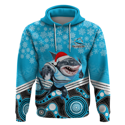 custom-sharks-rugby-christmas-hoodie-merry-xmas-2023-mix-aboriginal-art