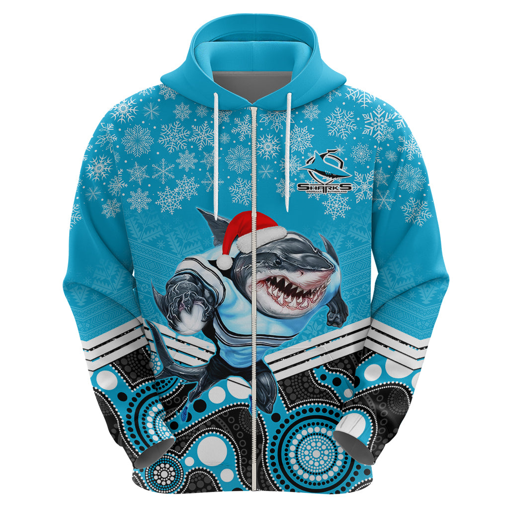 custom-sharks-rugby-christmas-hoodie-merry-xmas-2023-mix-aboriginal-art