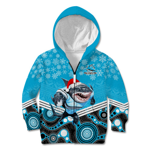 custom-sharks-rugby-christmas-kid-hoodie-merry-xmas-2023-mix-aboriginal-art
