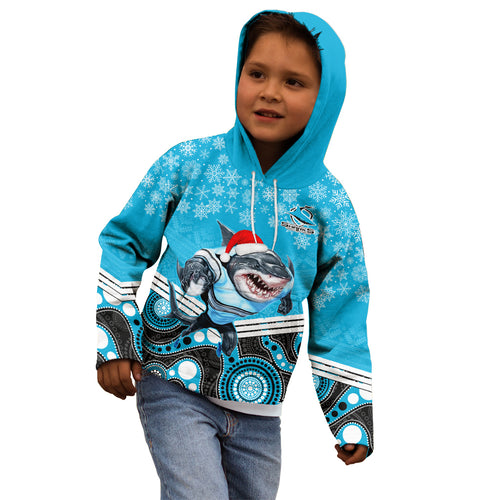 custom-sharks-rugby-christmas-kid-hoodie-merry-xmas-2023-mix-aboriginal-art