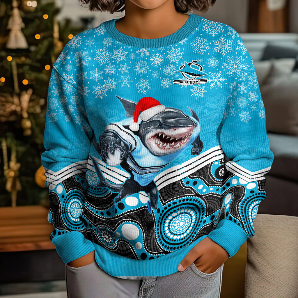 custom-sharks-rugby-christmas-kid-ugly-christmas-sweater-merry-xmas-2023-mix-aboriginal-art