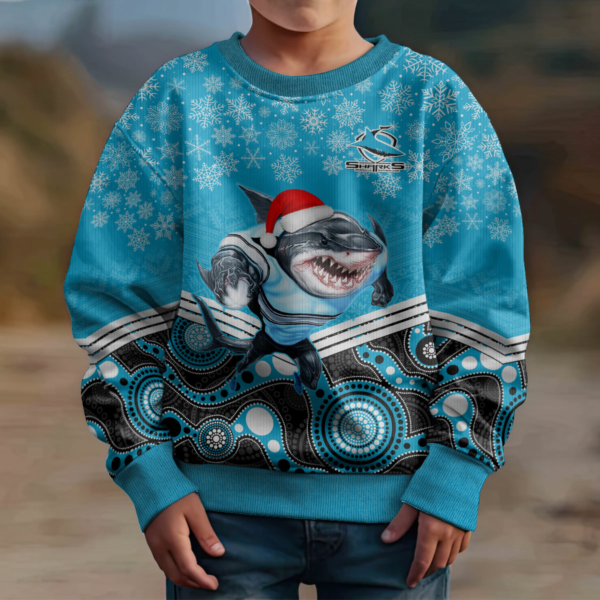 custom-sharks-rugby-christmas-kid-ugly-christmas-sweater-merry-xmas-2023-mix-aboriginal-art