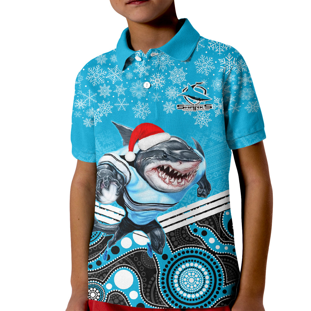 custom-sharks-rugby-christmas-kid-polo-shirt-merry-xmas-2023-mix-aboriginal-art