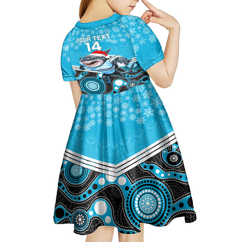 custom-sharks-rugby-christmas-kid-short-sleeve-dress-merry-xmas-2023-mix-aboriginal-art
