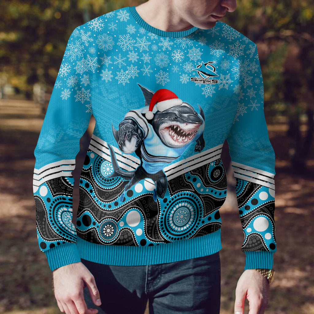 custom-sharks-rugby-christmas-ugly-christmas-sweater-merry-xmas-2023-mix-aboriginal-art