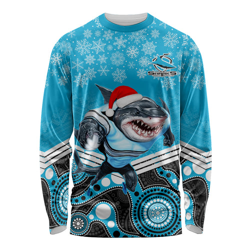 custom-sharks-rugby-christmas-long-sleeve-shirt-merry-xmas-2023-mix-aboriginal-art