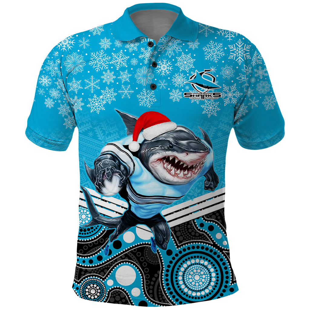 custom-sharks-rugby-christmas-polo-shirt-merry-xmas-2023-mix-aboriginal-art