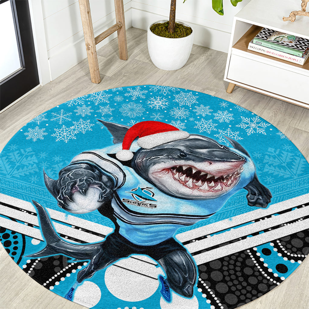 custom-sharks-rugby-christmas-round-carpet-merry-xmas-2023-mix-aboriginal-art
