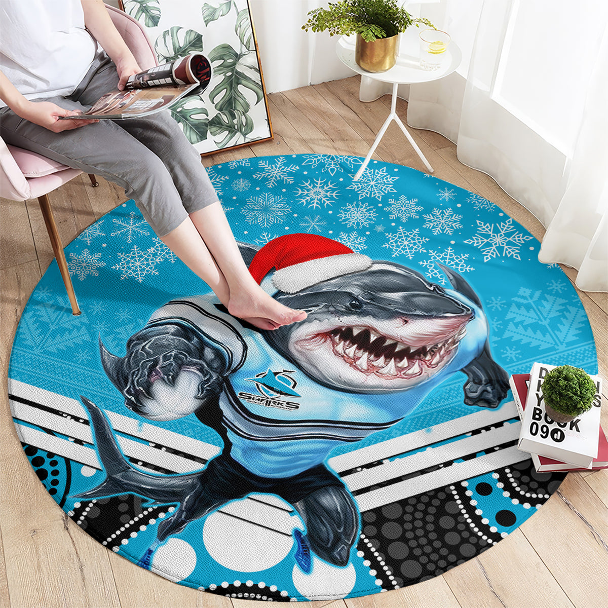 custom-sharks-rugby-christmas-round-carpet-merry-xmas-2023-mix-aboriginal-art