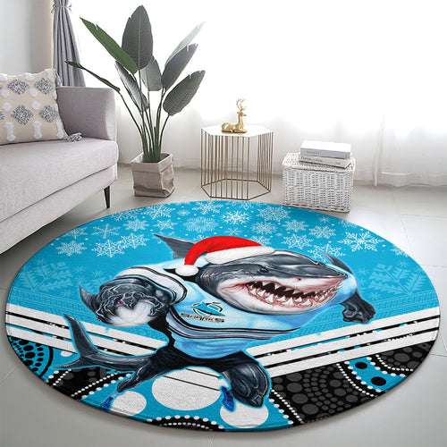 custom-sharks-rugby-christmas-round-carpet-merry-xmas-2023-mix-aboriginal-art