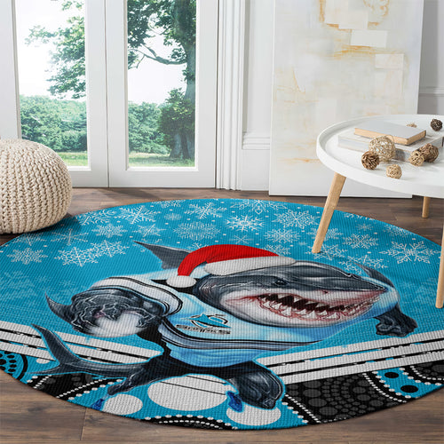custom-sharks-rugby-christmas-round-carpet-merry-xmas-2023-mix-aboriginal-art