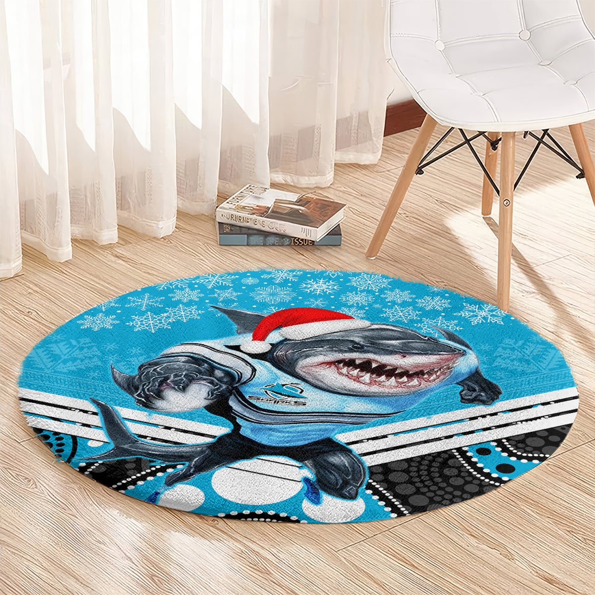 custom-sharks-rugby-christmas-round-carpet-merry-xmas-2023-mix-aboriginal-art