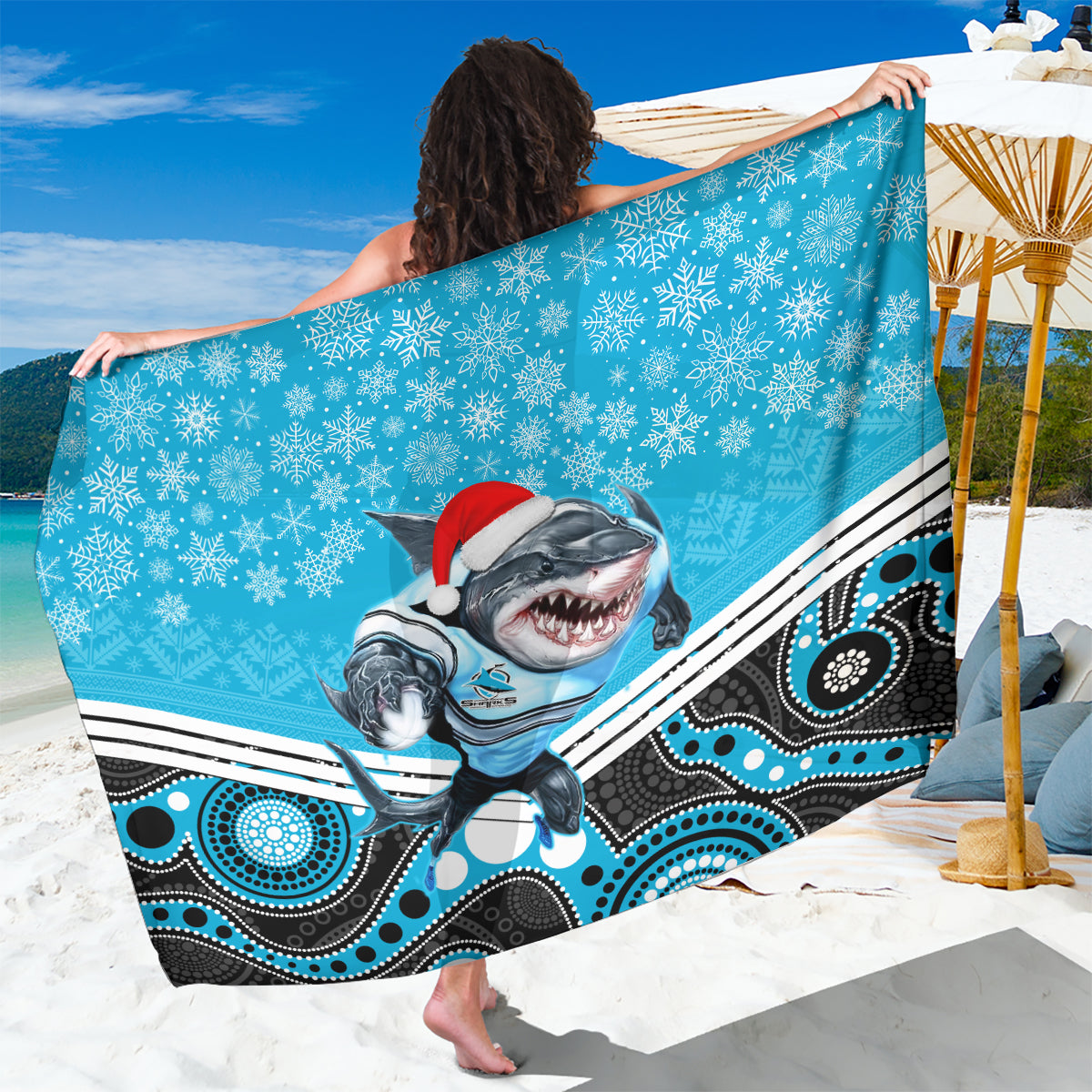 custom-sharks-rugby-christmas-sarong-merry-xmas-2023-mix-aboriginal-art