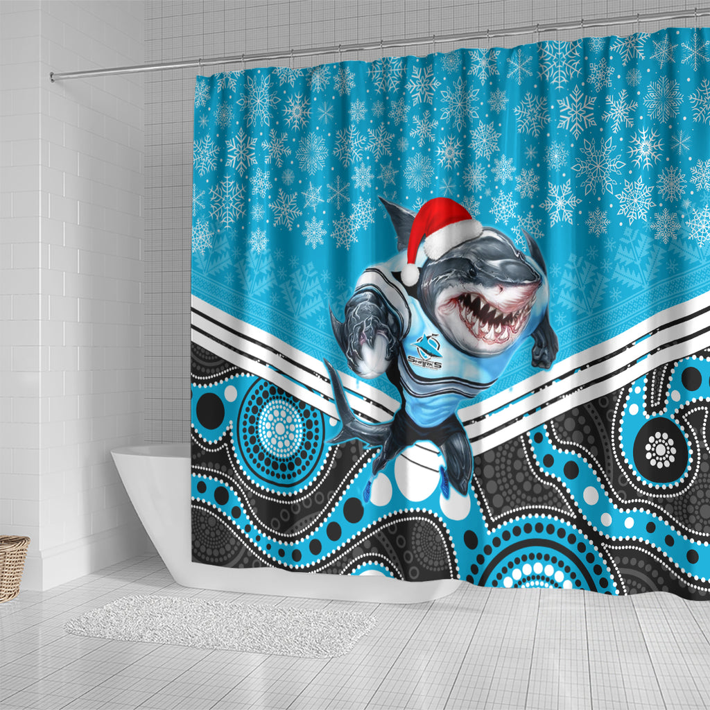 custom-sharks-rugby-christmas-shower-curtain-merry-xmas-2023-mix-aboriginal-art