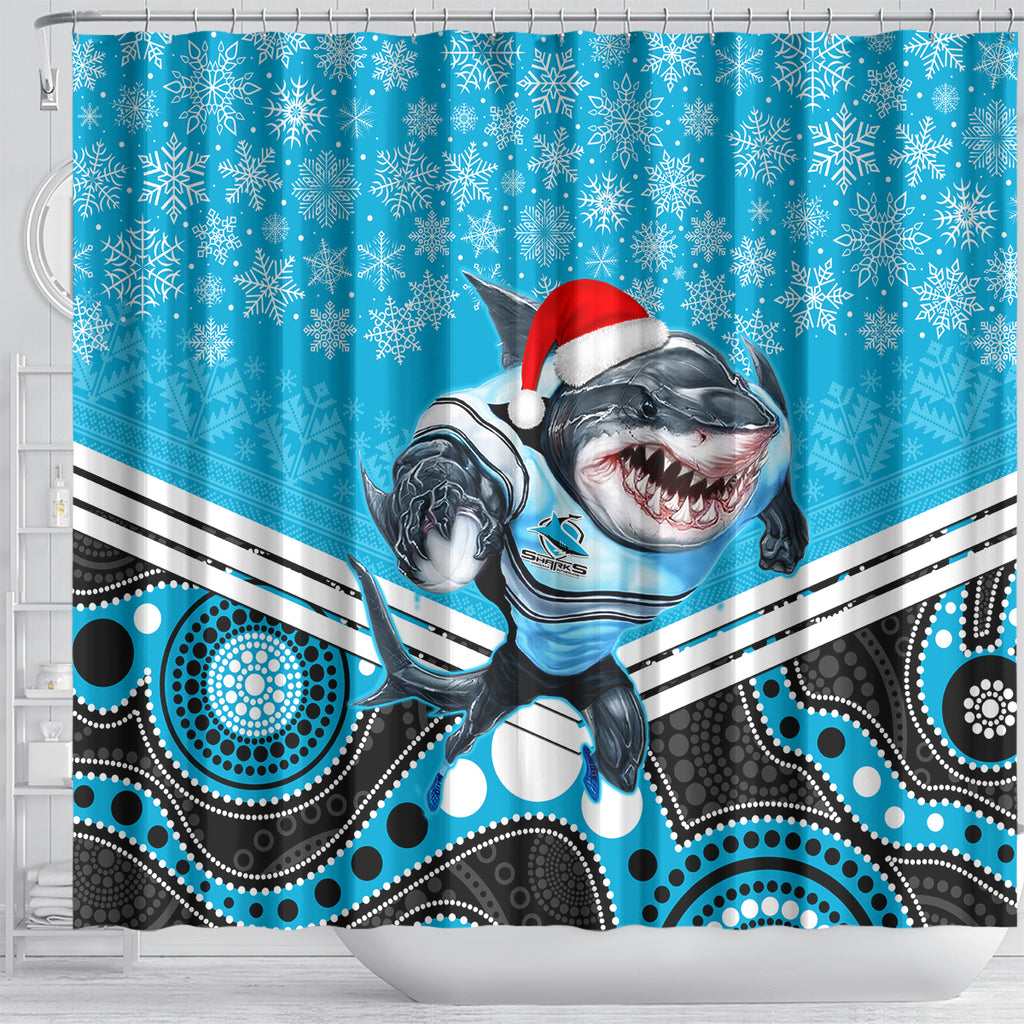 custom-sharks-rugby-christmas-shower-curtain-merry-xmas-2023-mix-aboriginal-art