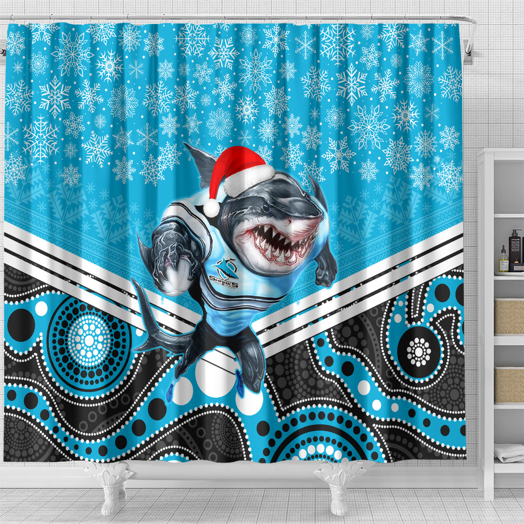 custom-sharks-rugby-christmas-shower-curtain-merry-xmas-2023-mix-aboriginal-art