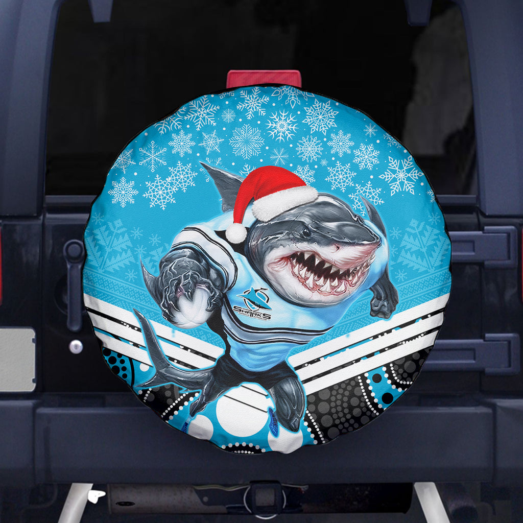 custom-sharks-rugby-christmas-spare-tire-cover-merry-xmas-2023-mix-aboriginal-art