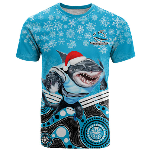 custom-sharks-rugby-christmas-t-shirt-merry-xmas-2023-mix-aboriginal-art