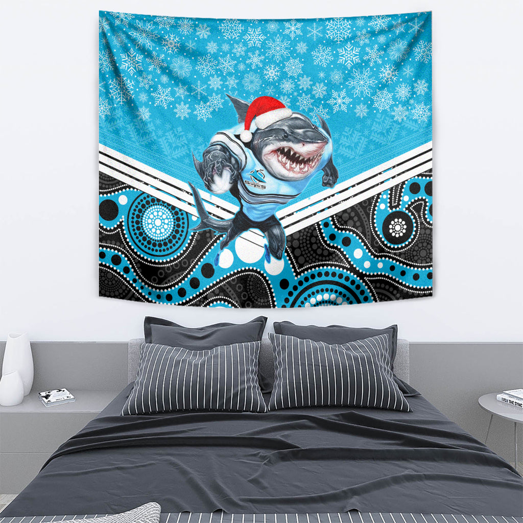custom-sharks-rugby-christmas-tapestry-merry-xmas-2023-mix-aboriginal-art