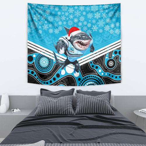 custom-sharks-rugby-christmas-tapestry-merry-xmas-2023-mix-aboriginal-art
