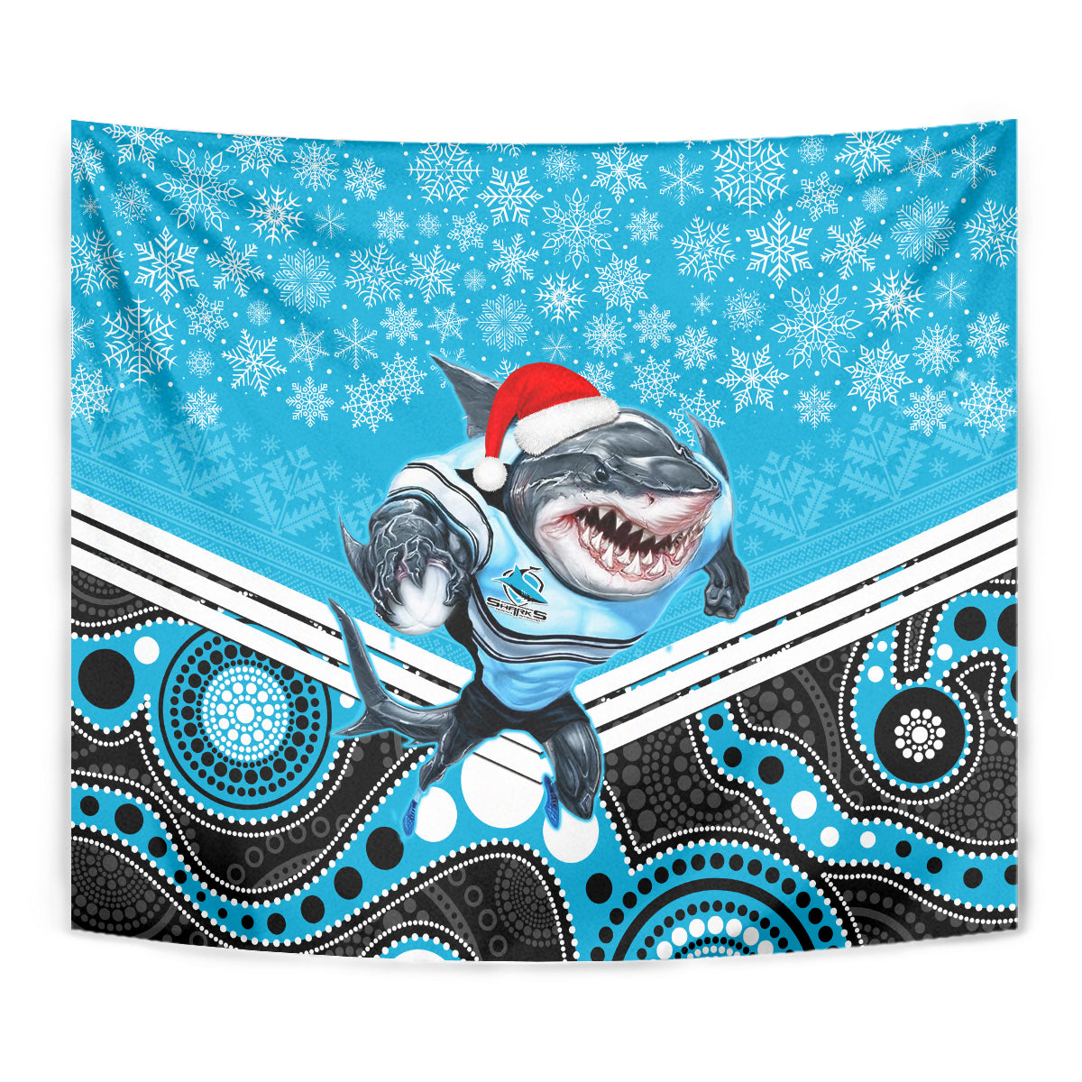 custom-sharks-rugby-christmas-tapestry-merry-xmas-2023-mix-aboriginal-art
