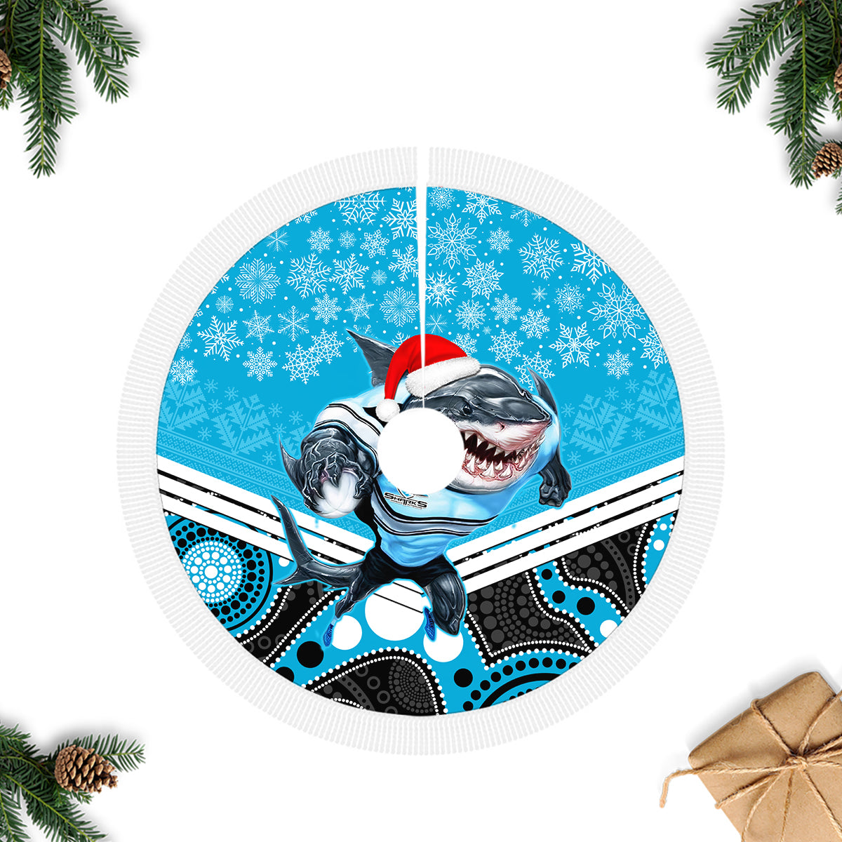 sharks-rugby-christmas-tree-skirt-merry-xmas-2023-mix-aboriginal-art
