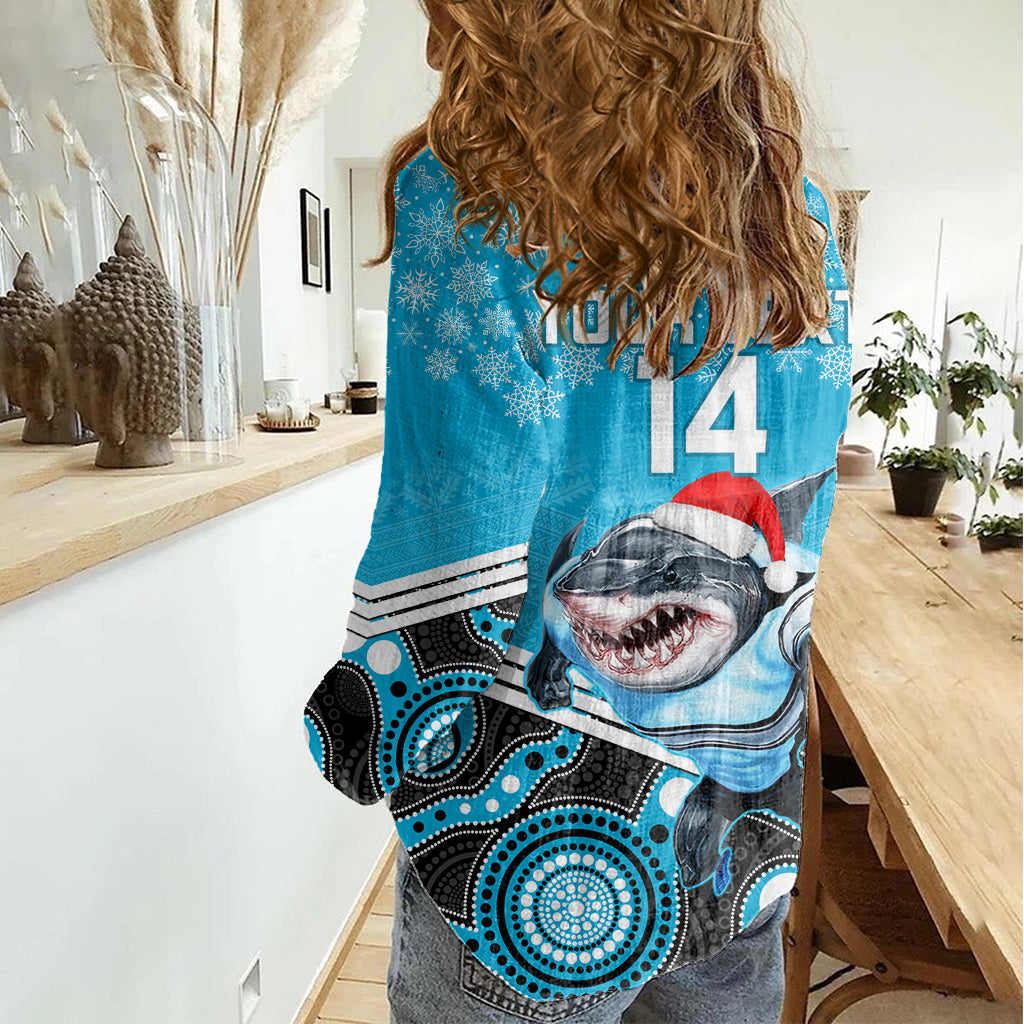custom-sharks-rugby-christmas-women-casual-shirt-merry-xmas-2023-mix-aboriginal-art