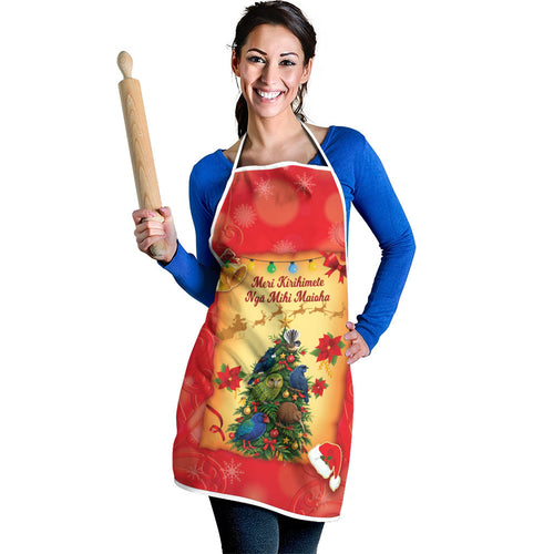New Zealand Christmas Apron Meri Kirihimete NZ Xmas Tree Animals