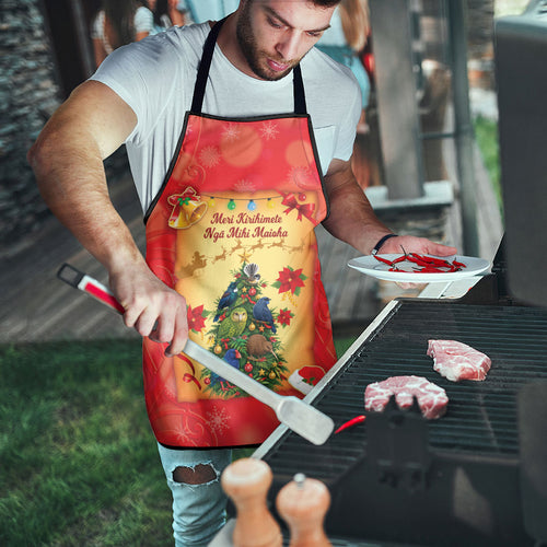 New Zealand Christmas Apron Meri Kirihimete NZ Xmas Tree Animals