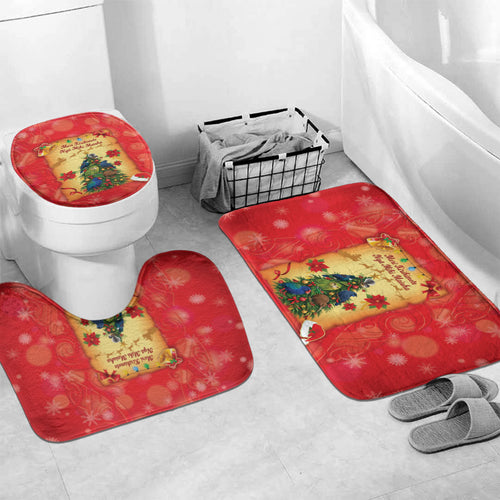 New Zealand Christmas Bathroom Set Meri Kirihimete NZ Xmas Tree Animals