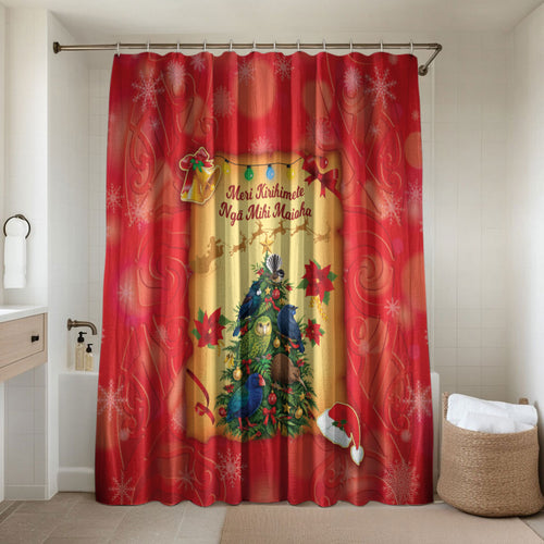 New Zealand Christmas Bathroom Set Meri Kirihimete NZ Xmas Tree Animals