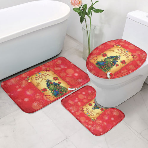 New Zealand Christmas Bathroom Set Meri Kirihimete NZ Xmas Tree Animals