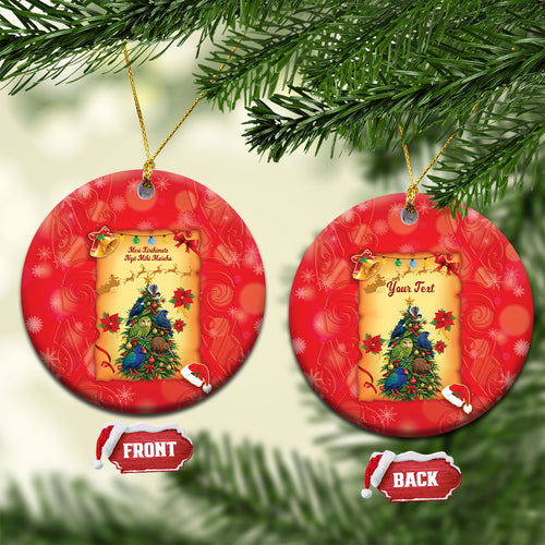 Personalised New Zealand Christmas Ceramic Ornament Meri Kirihimete NZ Xmas Tree Animals