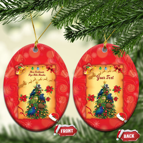 Personalised New Zealand Christmas Ceramic Ornament Meri Kirihimete NZ Xmas Tree Animals