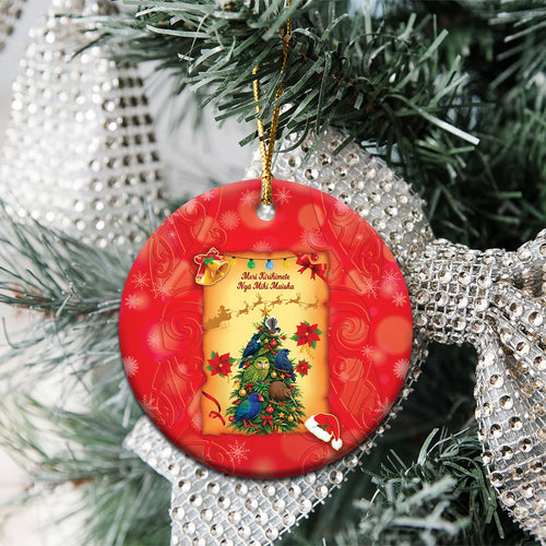 Personalised New Zealand Christmas Ceramic Ornament Meri Kirihimete NZ Xmas Tree Animals