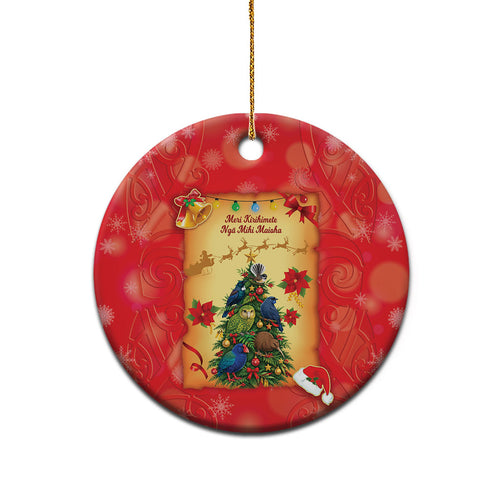 Personalised New Zealand Christmas Ceramic Ornament Meri Kirihimete NZ Xmas Tree Animals