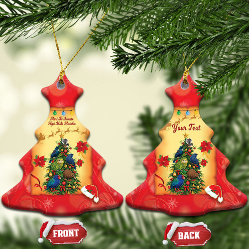 Personalised New Zealand Christmas Ceramic Ornament Meri Kirihimete NZ Xmas Tree Animals