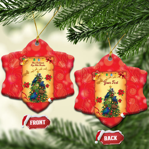 Personalised New Zealand Christmas Ceramic Ornament Meri Kirihimete NZ Xmas Tree Animals