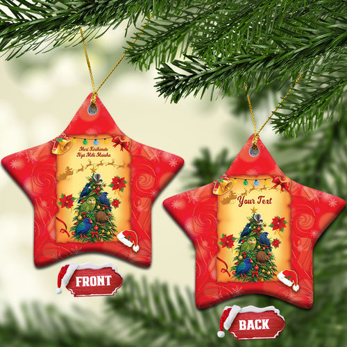 Personalised New Zealand Christmas Ceramic Ornament Meri Kirihimete NZ Xmas Tree Animals