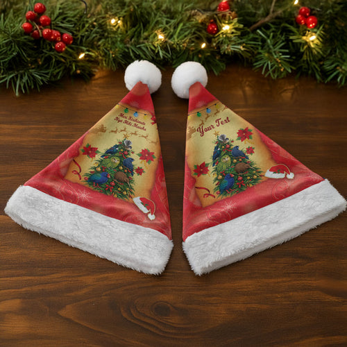 Personalised New Zealand Christmas Santa Hat Meri Kirihimete NZ Xmas Tree Animals